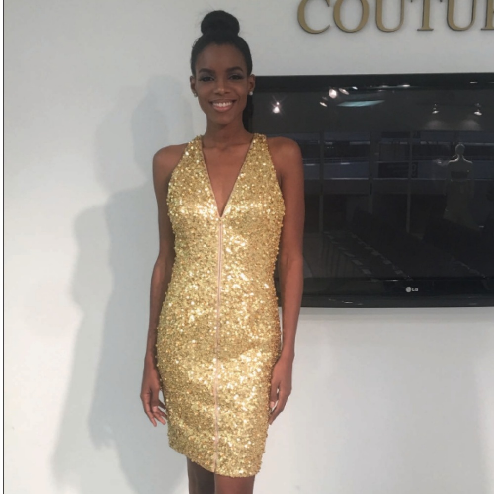 Short Gold Prom Dress